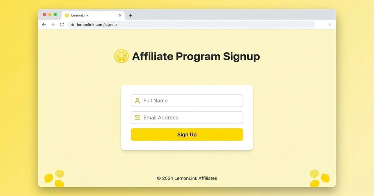 Lemon Squeezy affiliate hub signup page