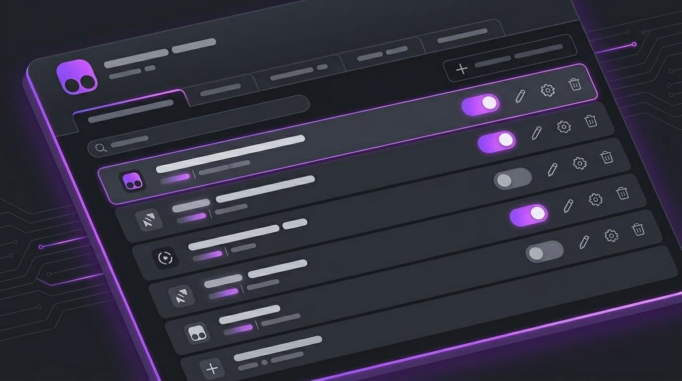 Tampermonkey dashboard showing installed userscripts with toggle switches and edit controls