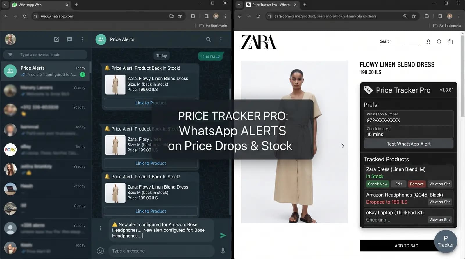 Price Tracker Pro — WhatsApp Alerts